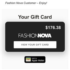 $178 Fashionova gift card - code to be sent once purchased